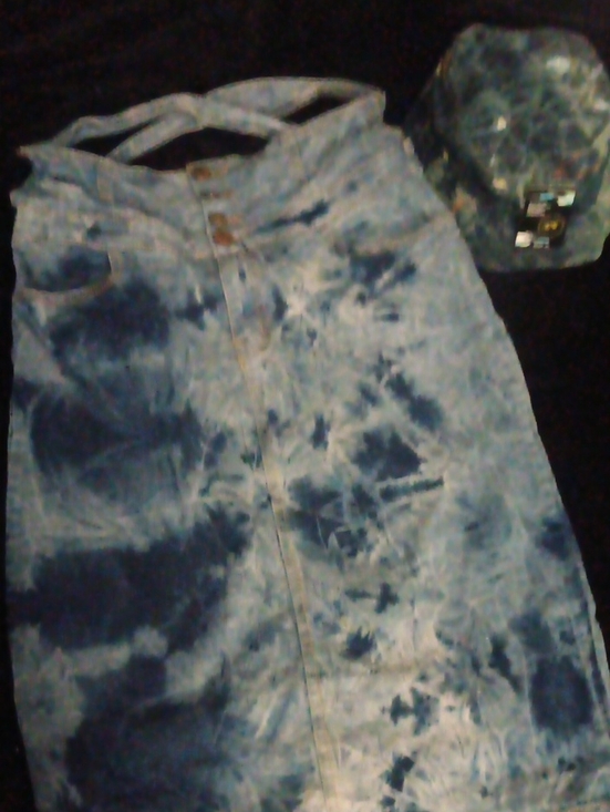 Dazl Dresses & Skirts - Tie-Dye Denim Midi Skirt - Blue